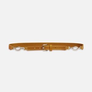 Frame Jewelry Detail Belt - Camel
